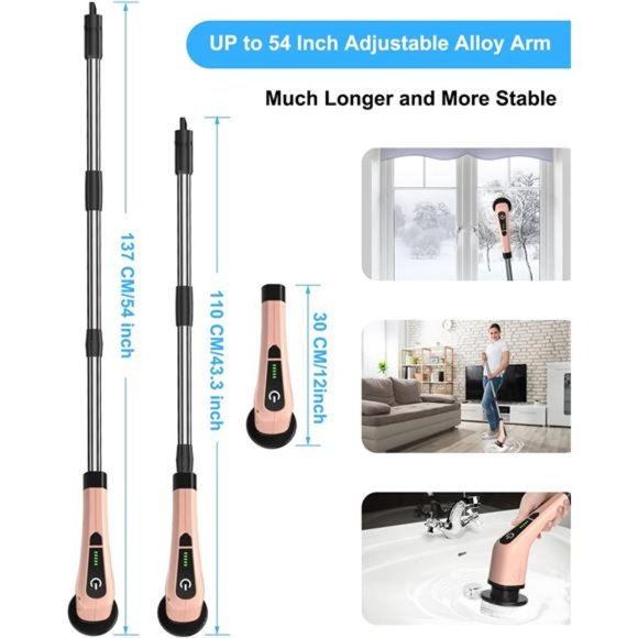 Electric Spin Scrubber, Cordless Powerful Scrub Brush for Cleaning Bathroom - Picture 4 of 7